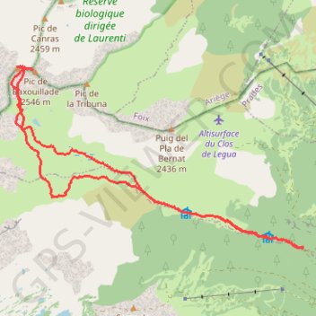 Trace GPS Pic de Baxouillade depuis vallée du Galbe, itinéraire, parcours