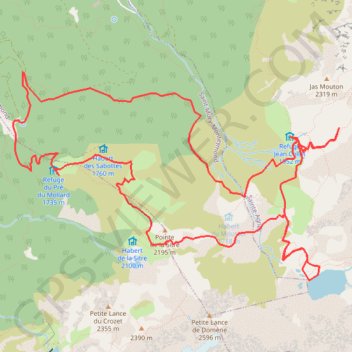 Trace GPS Lac blanc par Jean Collet, retour par col de la Sitre, itinéraire, parcours