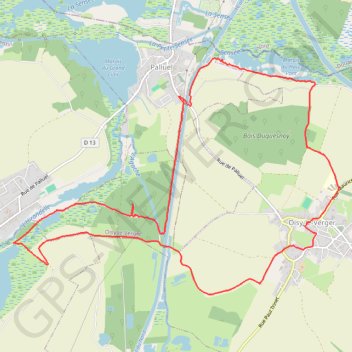 Trace GPS Oisy-le-Verger, les marais et le menhir, itinéraire, parcours