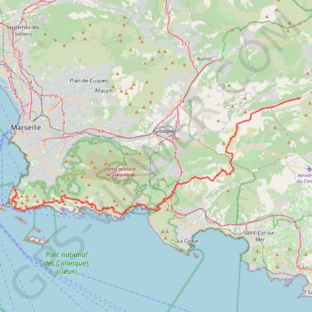 Trace GPS De Marseille à la Sainte-Baume, itinéraire, parcours