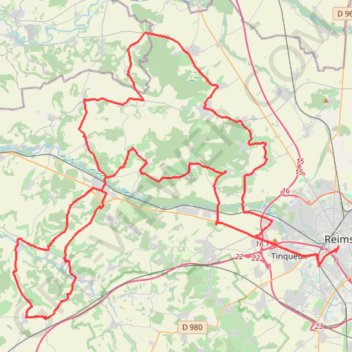 Trace GPS Route Touristique du Champagne : Massif de Saint-Thierry - Vallée de l'Ardre, itinéraire, parcours