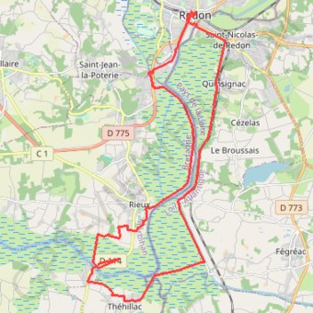 Trace GPS BV Redon Sud, itinéraire, parcours