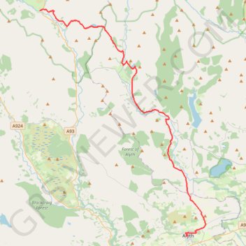 Trace GPS Spittal of Glenshee to Alyth - Some of the Cateran Trail, itinéraire, parcours