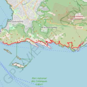 Trace GPS Callelongue à Cassis par les calanques, itinéraire, parcours