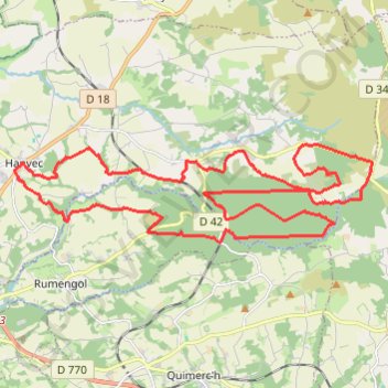 Trace GPS t23149 hanvev foret du cranou BON-MNT, itinéraire, parcours