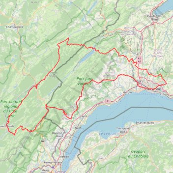 Trace GPS Jura Franco-Suisse (Track), itinéraire, parcours