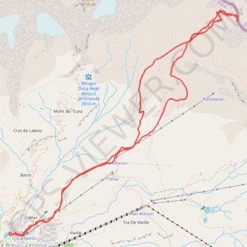 Trace GPS Colle Furggen, itinéraire, parcours