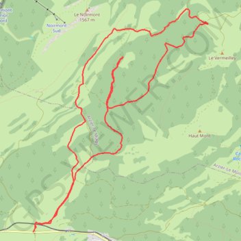 Trace GPS Col de la Givrine - Cabane du Carroz, itinéraire, parcours