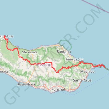 Trace GPS "Madeira" - 120 km Inselquerung mit allem was die Insel zu bieten hat!, itinéraire, parcours