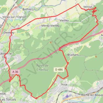 Trace GPS Le Tour du Bois de Chailluz, itinéraire, parcours