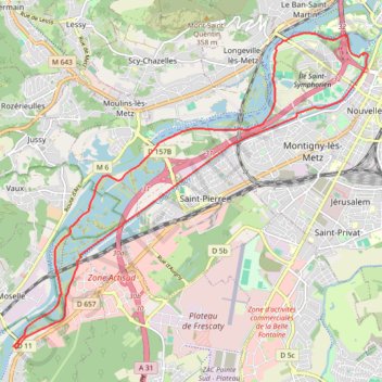 Trace GPS Le long de la Moselle, itinéraire, parcours