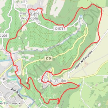 Trace GPS Les vignobles - Château-Chalon et Côtes du Jura, itinéraire, parcours