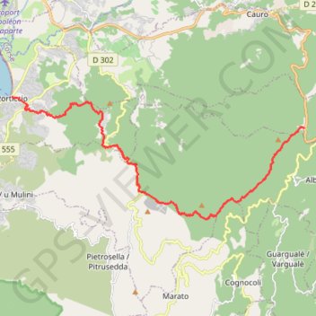 Trace GPS Mare a Mare Centre - du Col Saint-Georges à Porticcio, itinéraire, parcours