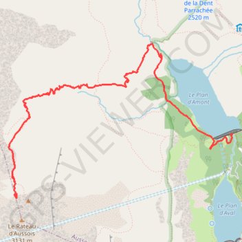 Trace GPS Le Rateau d'Aussois - Aussois, itinéraire, parcours