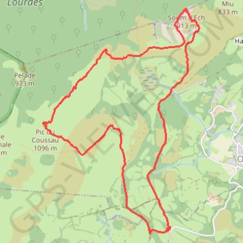 Trace GPS Randonnée au Coussaout TopoPyrénées Mariano, itinéraire, parcours