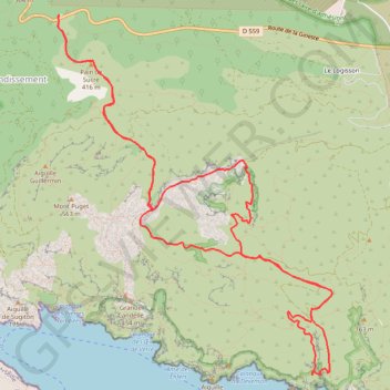 Trace GPS Vallon de la Fenêtre-Calanque de l'Oule-Cirque des Pételins, itinéraire, parcours