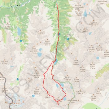 Trace GPS Pic de Labas par Estom-Soubiran, itinéraire, parcours