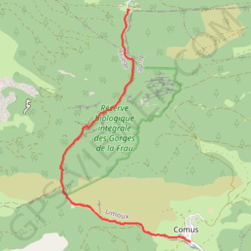 Trace GPS Les Gorges de la Frau, itinéraire, parcours