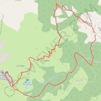 Trace GPS Boucle Chalet de Mayères, itinéraire, parcours