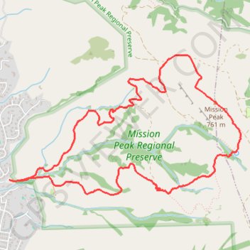 Trace GPS Mission Peak Loop, itinéraire, parcours
