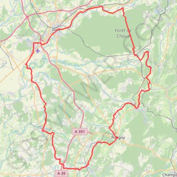 Trace GPS Tour du Jura à vélo loisirs - Dole, itinéraire, parcours