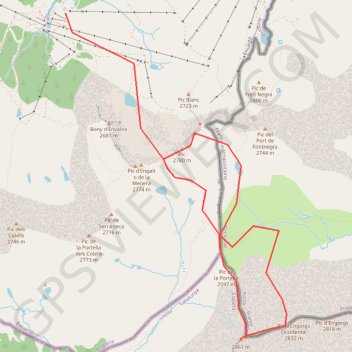 Trace GPS Pic Negre d'Envalira et pic de Camp Colomer depuis Grau Roig, itinéraire, parcours