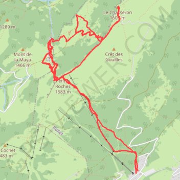 Trace GPS Ski rando chasseron, itinéraire, parcours