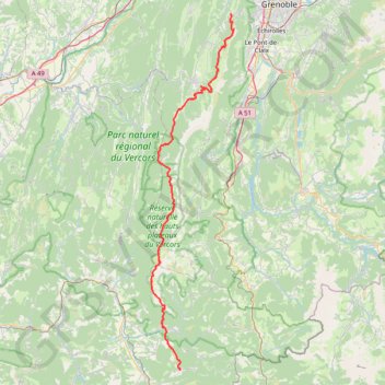 Trace GPS GR91 Randonnée de Saint-Nizier-du-Moucherotte (Isère) à Miscon (Drôme), itinéraire, parcours