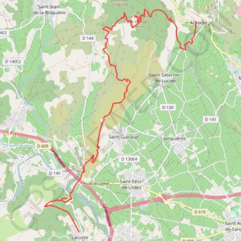 Trace GPS Arboras - Lacoste, itinéraire, parcours