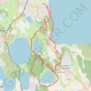 Trace GPS VTT-13-Istres-midi001-26Km, itinéraire, parcours