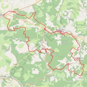 Trace GPS La Renardière - Saint-Antonin-Noble-Val, itinéraire, parcours