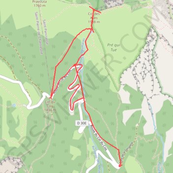 Trace GPS Sortie raquettes du Coq aux Ayes (Chartreuse), itinéraire, parcours