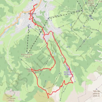 Trace GPS Megève La Rochebrune, itinéraire, parcours