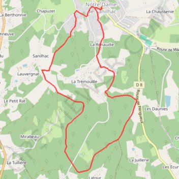 Trace GPS Boucle du puits trouillier - Notre-Dame-de-Sanilhac, itinéraire, parcours