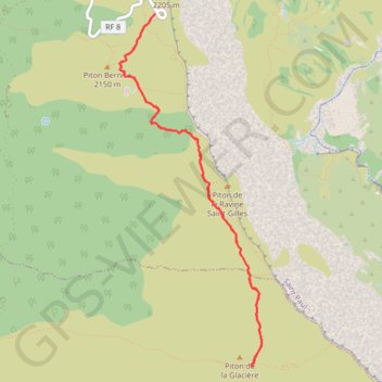 Trace GPS Randonnée de la Glacière à la Réunion, itinéraire, parcours