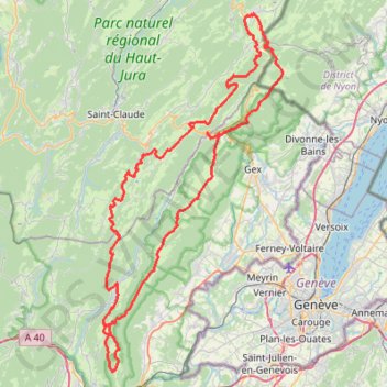 Trace GPS Randonnée itinérante Jura, itinéraire, parcours