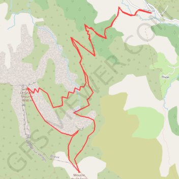 Trace GPS Mourre de Chanier par Blieux, itinéraire, parcours