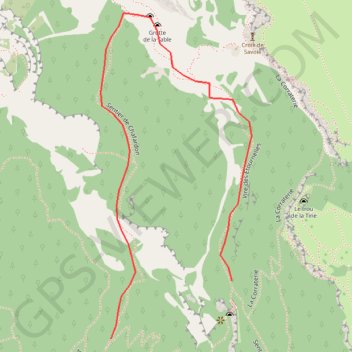 Trace GPS Grand Salève - Sentier des Etournelles (voie normale) - T4, itinéraire, parcours