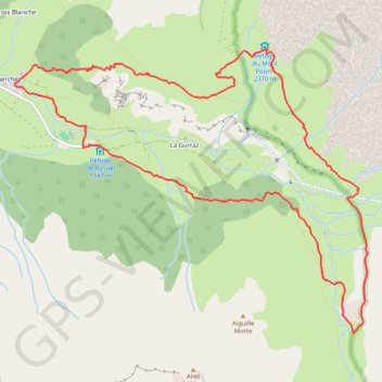Trace GPS Refuge du Mont Pourri - Peisey-Nancroix, itinéraire, parcours