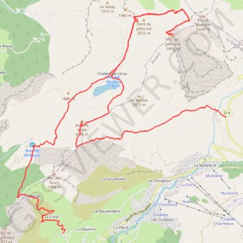 Trace GPS Lac de Lessy et le Jalouvre, itinéraire, parcours