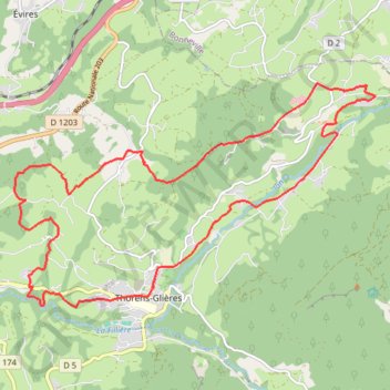 Trace GPS Boucle depuis Thorens-Glières par le Col des Fleuris, itinéraire, parcours