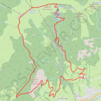 Trace GPS Balade dans le Val d'Arly - La Tête du Torraz, itinéraire, parcours