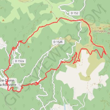 Trace GPS Notre Dame de la Rouvière - Montagne du Liron, itinéraire, parcours
