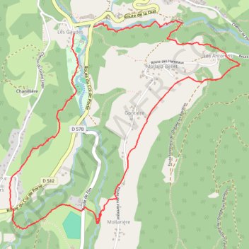 Trace GPS Boucle autour de Saint-Pierre-de-Chartreuse, itinéraire, parcours