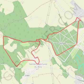 Trace GPS Circuit du champ de Bataille - Sainte-Opportune-du-Bosc, itinéraire, parcours
