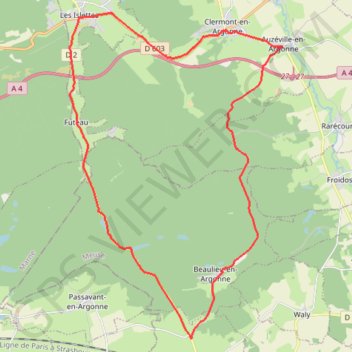 Trace GPS Autre balade au pays de l'arbre roi - Clermont-en-Argonne, itinéraire, parcours