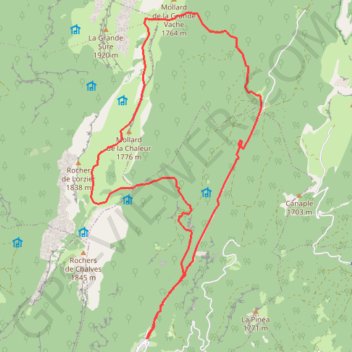 Trace GPS Col d'hurtières - col de la Sure - col de la Vache, itinéraire, parcours