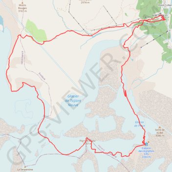 Trace GPS Pigne d'Arolla, itinéraire, parcours