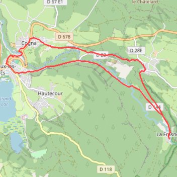 Trace GPS Reculée de la Frasnée - Clairvaux-les-Lacs, itinéraire, parcours