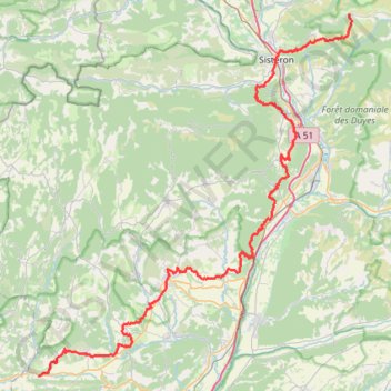 Trace GPS GR653D De Saint Geniez à Céreste (Alpes de Haute-Provence), itinéraire, parcours